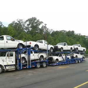 Customizable 3 Axle Hydraulically Supported Steel Semi Trailer 60 Ton Car Transport Carrier Trailer for Vehicle Hauling Towing
