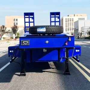 Customizable 3 Axle Low Bed Semi Trailer Heavy Duty Low Loader Trailer With Reinforced Ladder for Engineering Machinery Haulage