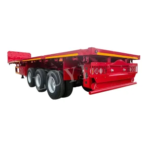 Customizable 3 Axle Steel Flatbed Semi Trailer with Air Mechanical Suspension Optional Over 45t Payload