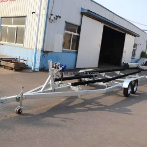 Customizable Boat Trailer Twin axle Mega Yachts Trailer Boat Watercraft Double Axle Wood Bunk Boat Trailer
