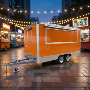 Customizable Fast Food Mobile Kiosk Pizza Ice Cream Coffee Truck Trailer Street Food Cart Hotdog Snack Food Galvanized Sheet