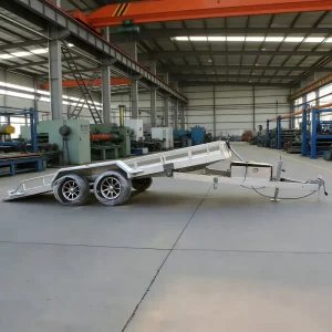 Customizable Galvanized Car Trailer Tandem Axle Aluminum Flatbed with Electric Brake 2500kg Payload for Global Heavy-Duty Use