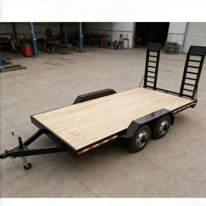 Customizable Heavy Duty Steel Car Trailer Double Axle Flatbed with Loading Ramps and 3000kg Payload