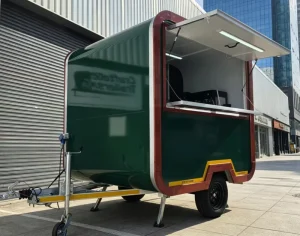 Customizable Stainless Steel Food Truck Trailer Vintage Classic Design Single Axle Full Kitchen Easy Clean Outdoor Use OEM ODM