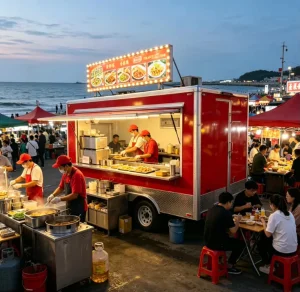 Customizable Stainless Steel Mobile Food Trailer & Truck with Rust Resistant Design Easy Clean Full Kitchen OEM/ODM Options