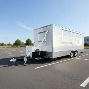 Customizable Stainless Steel Towable Food Trailer with Coffee Bar Burger Pizza and Snack Service Rust Resistant Built In Power
