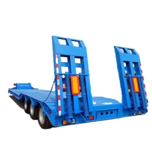Customized 2 3 4 Axis Steel Lowbed Semi Trailer 60 Ton Heavy Duty Cargo Trailer