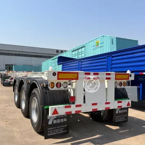Customized 20ft 40ft Container Skeleton Chassis 3 Axle 4 Axles Cargo Semi Truck Trailer Steel Car Carrier Truck Trailer