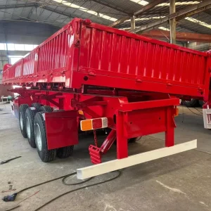 Customized 3 4 5Axles Steel Tractor Hydraulic Dump Side Tipper Semi Trailer 50 60 80 100Tons Side Tipper Dump Truck