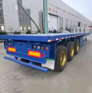 Customized 3 Axle 40 Foot Container Flatbed Semi Trailer 50 Ton Flatbed Semi Trailer Multi purpose Trailer