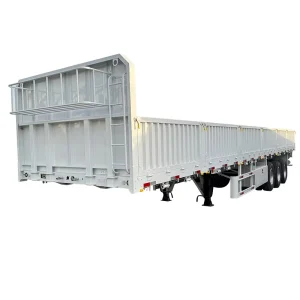 Customized 3 Axles Steel Side Wall Semi Trailer 20ft 30ft 40ft Bulk and Container Transportation Truck Trailers