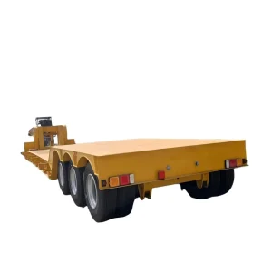Customized 30 70 Ton Lowbed Semi Trailer 12m 17m 2 3 Axle Low Loader Trailer with Detachable Gooseneck