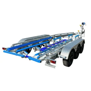 Customized 30ft Aluminum Boat Trailer with TRI Axles Poly Bunks Hydraulic Brake 4500kg Payload VIN DOT CE