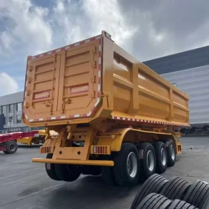 Customized 4 Axle 2 3 4 Axles 60 Ton Side Tipping Semi Dump Semi Trailer for Stone Steel Sands Transport