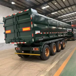 Customized 4 Axle U Shape Tipper Trailer 100Ton Heavy Duty Hydraulic Dump Trailer for Sand and Ore Transportation for Sale