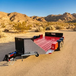 Customized Chinese 2 Axle 2500kg Carbon Steel Race Car Trailer Car Hauling Transporter Trailer Ozmatix