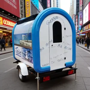 Customized Fast Food Mobile Kiosk Food Trailer with Aluminum Frame Rust Resistant GPS Tracking Ice Cream Hot Dog Cart