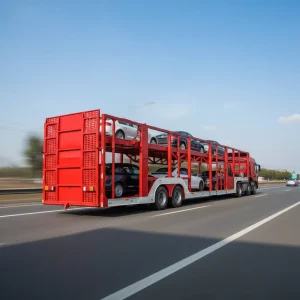 Customized Mobile Metal Tandem Trailer With Ramp Double Deck Auto Transport Car Carrier Semi Trailer