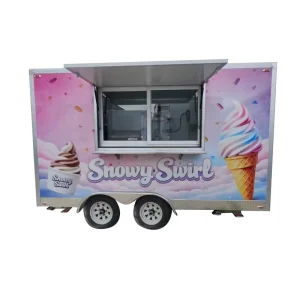 Customized Mobile bar Trailer Mobile Hamburger Hot Dog Fast Food Trailer Mobile Pizza Oven Food Truck with Full Kitchen