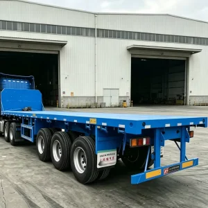 Customized Port Container Transportation Vehicle with 2 Axles Mechanical Suspension 40T Flatbed Trailer