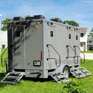 Customized Restroom Trailer With Full Equipment Portable Toilets Manufacturers Portable Shower Toilet Trailer