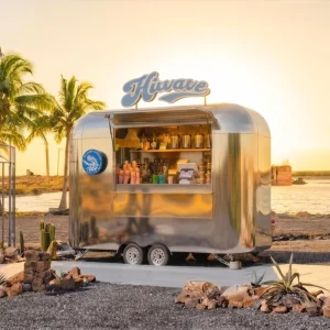 Customized Stainless Steel Mobile Food Trailer Fully Equipped Fast Food Coffee Ice Cream Food Truck Rust Resistant Built In