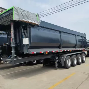 Customized Steel 3 Axle U Shape Hydraulic Dump Semi Trailer 60 Ton Construction Tipper Dump Trailer 100 Ton Dump Trailer