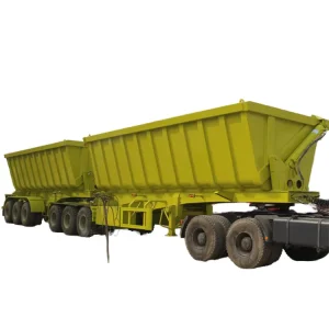 Customized Steel Double Side Dump Tipper Semi Trailer 4 Axles 100 Ton 60 Cubic Meter Coal Mineral Bulk Cargos Hydraulic Tipping