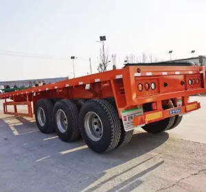 Customized Steel Semi Trailer 12 Twist Lock 3 Axle 40Ft 60Ton Flatbed Container Cargo Trailer