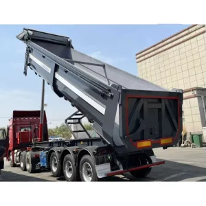 Customized U Shape 40 Cubic 3 4 Axles End Quick Flip Unloading Hydraulic Tipper Rear Dump Semi Trailer
