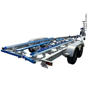 Customized with Ladder 28FT 8.5m Aluminum Boat Trailer Tandem Axles Poly Bunks VIN CE DOT with 2800KG Loading Capacity OEM