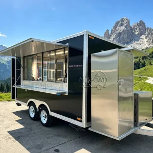 DOT CE Certified Street Food Trailer Fully Equipped Beverage Coffee Food Truck for Customized Interior Layout