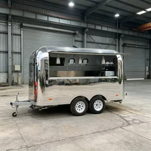 DOT FMVSS Certified Stainless Steel Chocolate Mobile Bar Fast Food Trailer Tow Bar Trailer