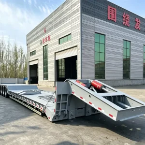 Detachable Gooseneck Trailer 8 Axle 60~150T Air Suspension Engineering Machinery Low Bed Semi Trailer