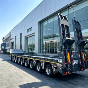 Detachable Gooseneck Trailer With Leaf Spring 4 Axle Transport Low Bed Semi Trailer