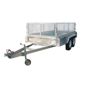 Disc Brake Car Trailer Galvanized Tandem Box Trailer 8*5 with Mesh Cage