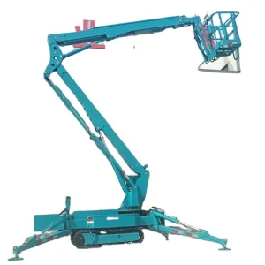 DongGang TBL 10 Trailer Articulated Boom Lift 12m Platform Height 16m Reach Electric Self Propelled Upper Lower Control