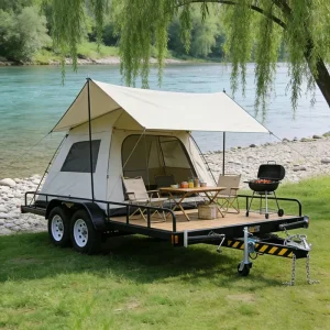 Double Axle Steel Q235 Camper Trailer Chassis Frame with 3000kg Payload for RV Tiny House Custom Builds