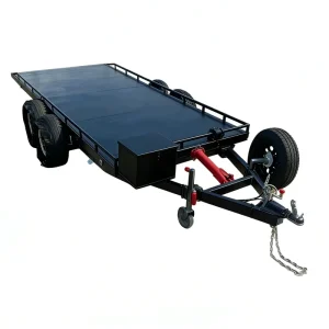 Double Axle Tilt Deck Utility Trailer Heavy Duty Hydraulic Tilting Flatbed Trailer Steel Q235 Construction 2000kg Car Trailer
