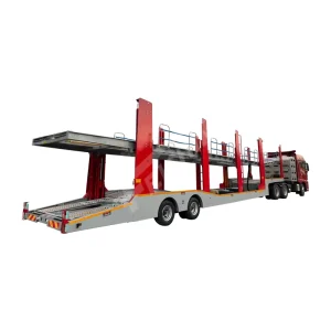 Double Decker 8 Car Steel Hydraulic Lift Car Transport Semi Trailer Truck Trailer with >30000kg Payload