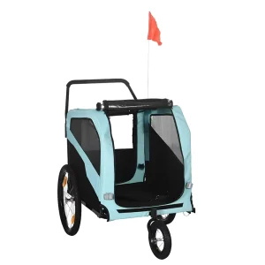 Double Wheels Steel Utility Pet Cargo Trailer Stroller for Dogs and Strollers 40KGS Capacity