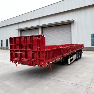 Drop Side Wall Flatbed Trailer 3 Axle 60T Semi Trailer for Bulk Agricultural and Construction Cargo Steel Custom Transport Africa