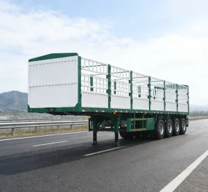 Dropside Steel Utility Bulk Cargo Fence Stake Loose Transport Semi Truck Trailer With 3 4 Axle 40 50 60 Ton for Livestock