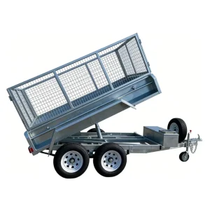Dual Axle Galvanized Q235 Steel Utility Trailer Removable Cage 1500kg Load Capacity Automatic Manual Brakes Farm Landscaping