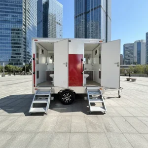 Dual Cabin Portable Restroom Trailer Custom Exterior Mobile Toilet for Wedding Construction Site Festival & Outdoor Rental