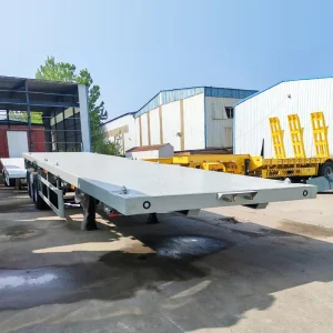 Durable 40 Foot Three Axle Flatbed Trailer Heavy Load Semi Trailer for Logistics
