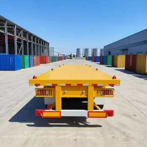 Durable 40ft 20ft Container Normal Bulk Cargo 3 Axles Flat Bed Semi Trailer Flatbed Container Trailer