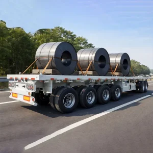 Durable Flatbed Semi Trailer for Construction Machinery Delivery for Africa Market