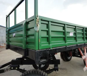 Durable Fold Up Farm Trailer Slim Profile Storage