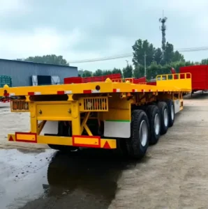 Durable Four Axle Flatbed Semi-trailer Suitable for Desert muddy Roads Capable of Bearing Weight Affordable and Stable Quality